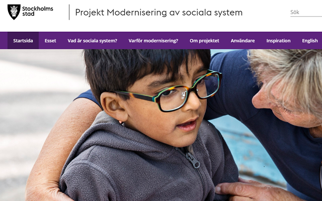 Skärmbild av webbplatsen socialasystem.stockholm